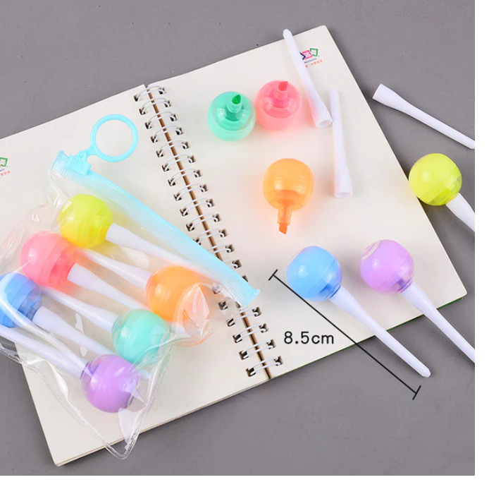 Highlighter Desain Lucu Warna Warni Menandai Poin Penting Pencatatan — 3