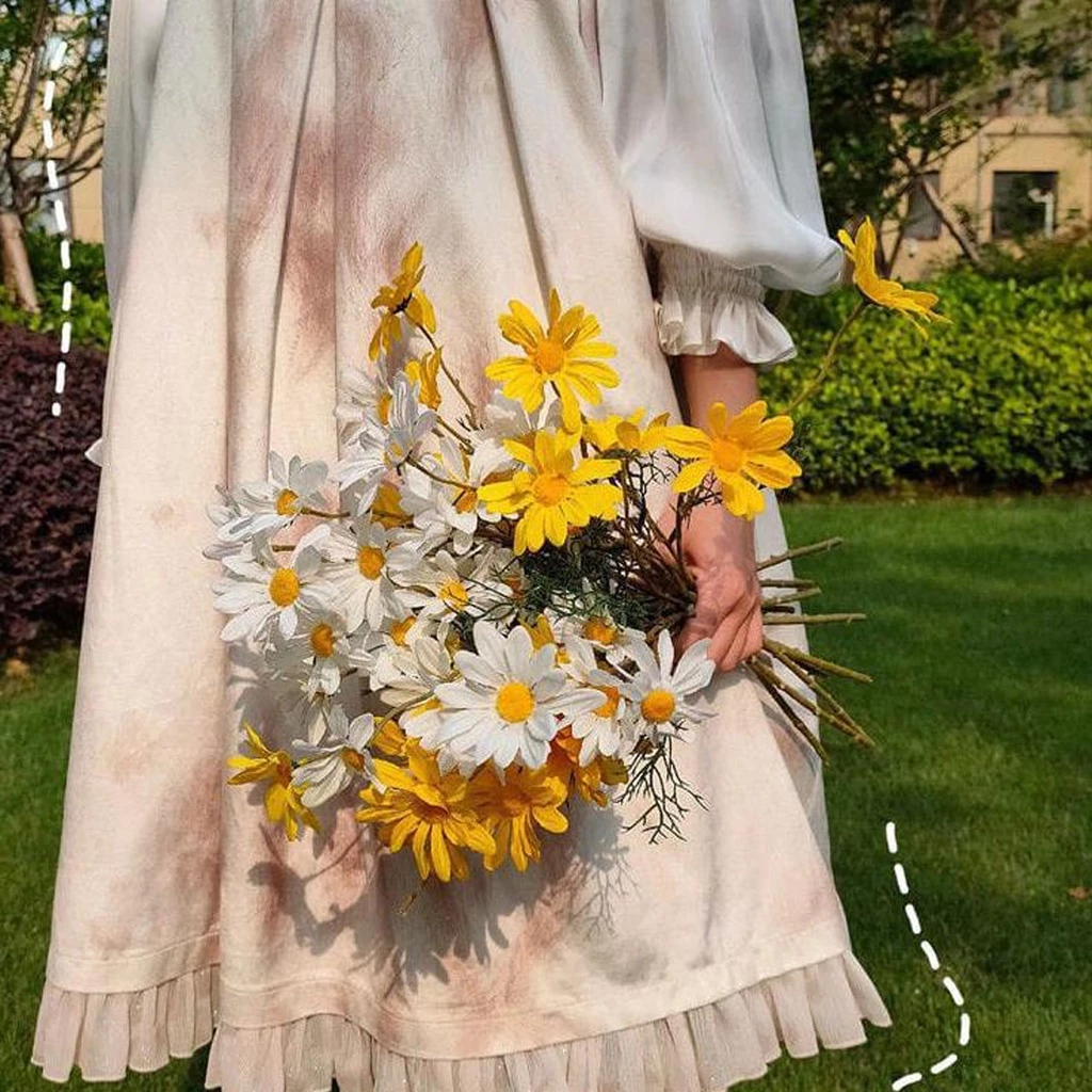 Buket Bunga Daisy Blossom Replika Plastik Besi Tanaman Hias — 6