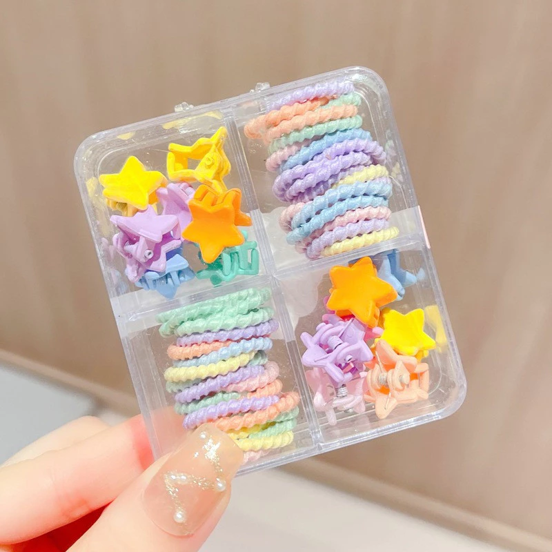 Set Box Ikat Rambut Aksesoris Jepitan Anak Lucu Cute Mix Warna Warni — 7