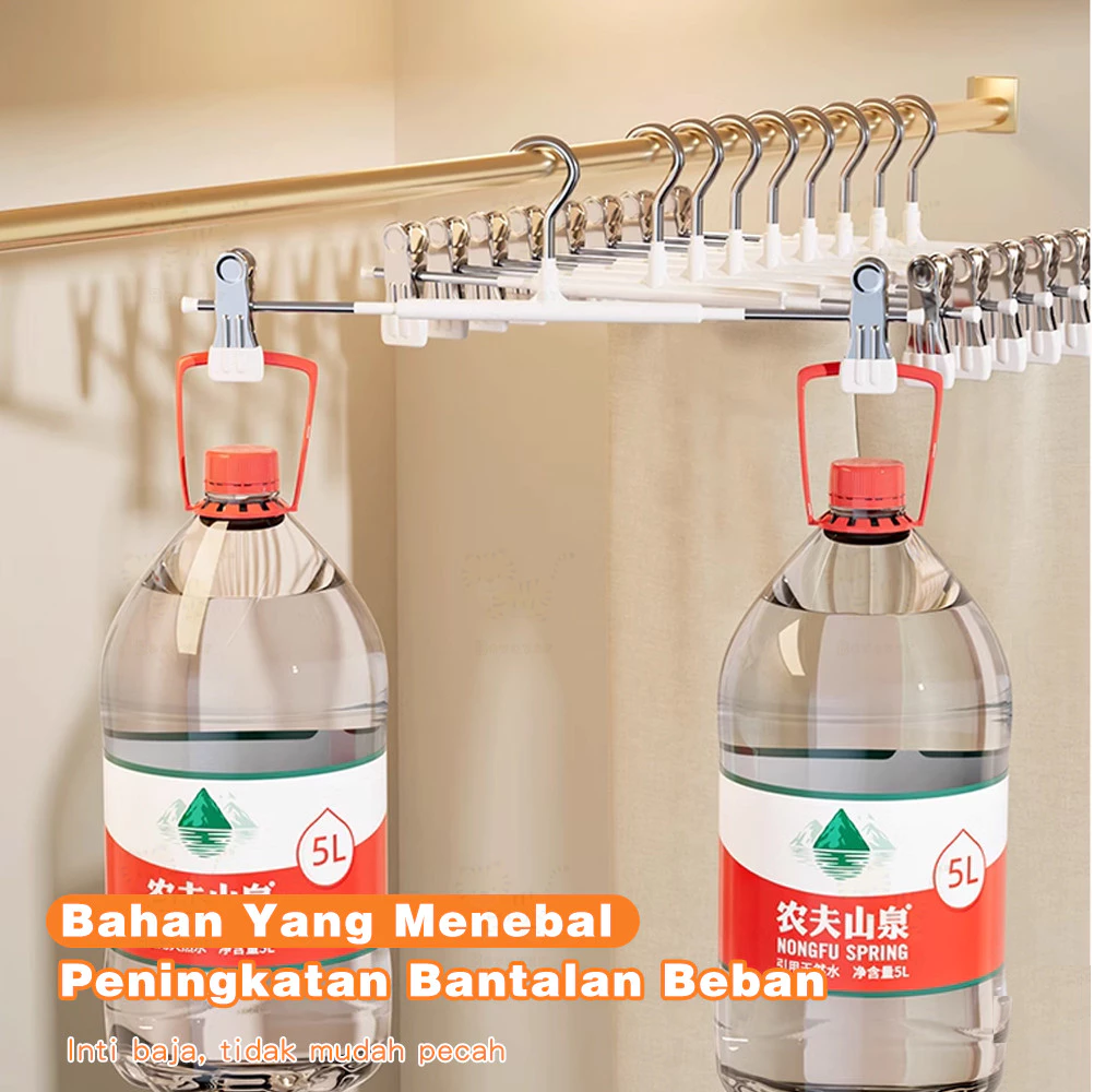 Hanger Gantungan Baju Celana Anti Slip dengan Klip Bahan Kawat Besi — 4