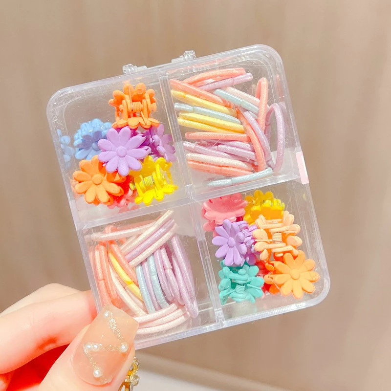 Set Box Ikat Rambut Aksesoris Jepitan Anak Lucu Cute Mix Warna Warni — 9
