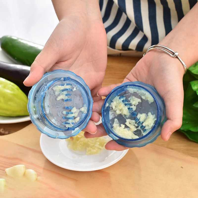 Alat Penghancur Penghalus Penggiling Bawang Cabe Putar Manual - Biru — 8
