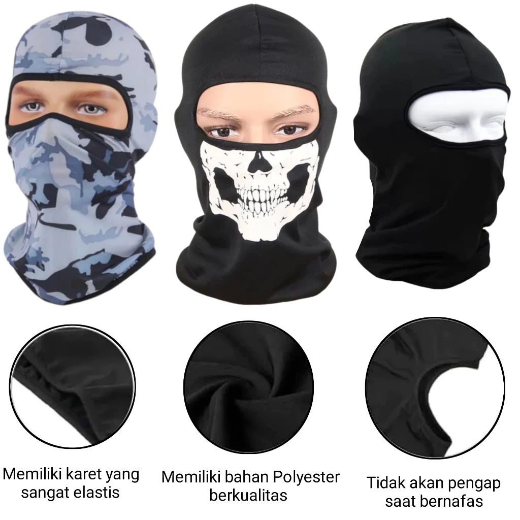 Masker Ninja Pria Model Motor Berkendara Anti Debu Polusi Nyaman — 10