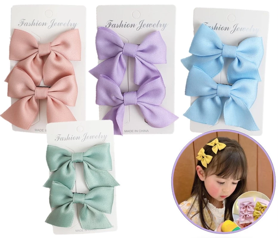 Jepit Rambut Pita Anak Lucu 2 in 1 Hair Pin Ribbon Cute Korea Style — 7