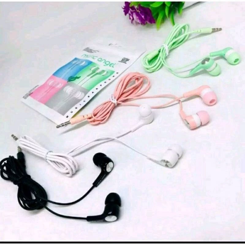 Handsfree Headset Earphone Karet Kabel Warna Color Matte Variasi Warna — 4