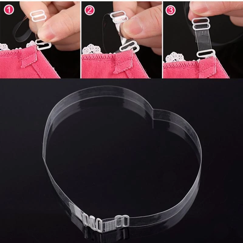Tali Bra Lentur Elastis Bening dengan Pengatur Panjang Pendek — 5