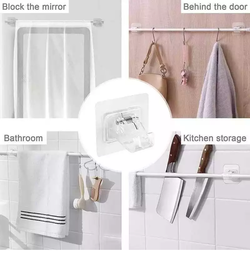 Gantungan Tempel Adhesive Tiang Gorden Kolong Dapur Kokoh Tanpa Paku — 6