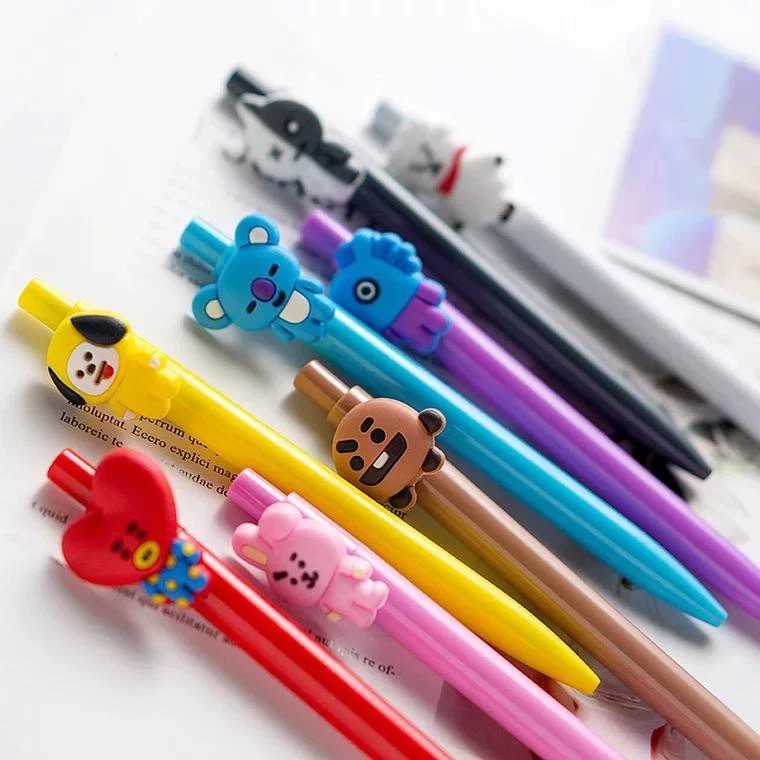 Pulpen Bolpoin Pena Mekanik Cetek Karakter Lucu Bt21 Boneka Bts — 8