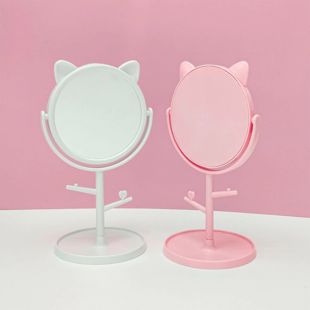 Cermin Standing Mirror Make Up Bulat Motif Telinga Karakter — 5