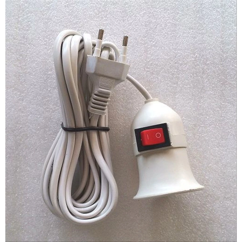 Fitting Lampu Gantung Kabel Putih Saklar On Off Colokan Fleksibel — 3