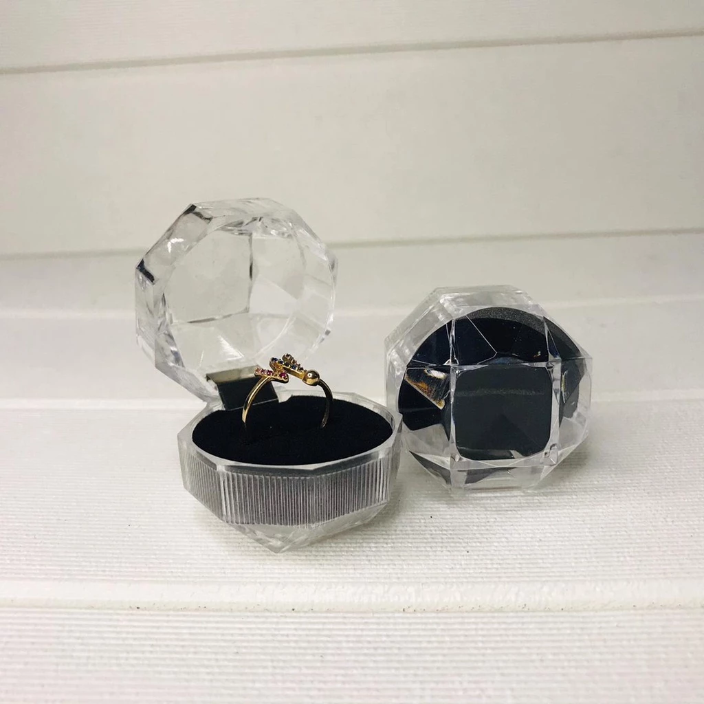 Tempat Cincin Mika Kristal Elegan Wadah Perhiasan Acrylic Unik — 7