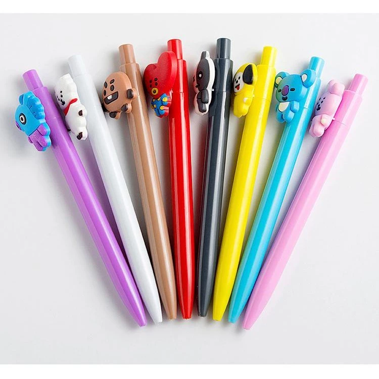 Pulpen Bolpoin Pena Mekanik Cetek Karakter Lucu Bt21 Boneka Bts — 3