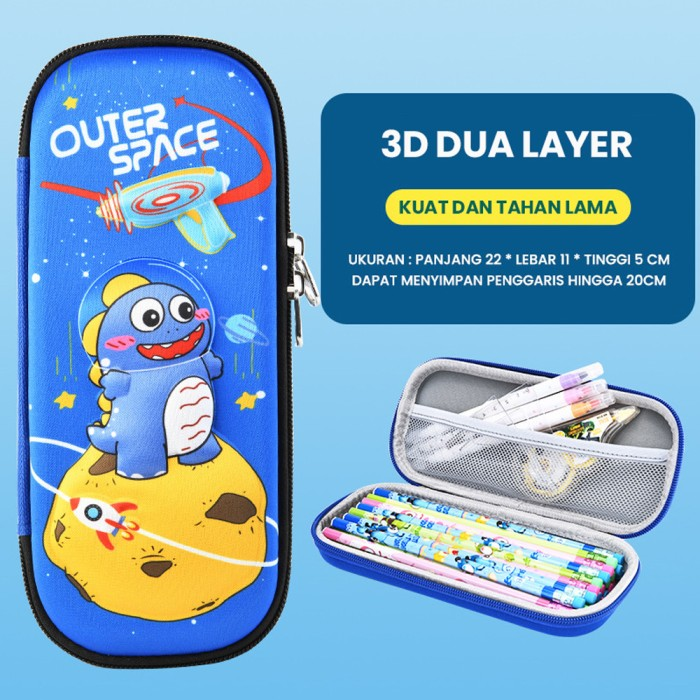Kotak Pensil 3d Timbul Karakter Astronout / Tempat Alat Tulis — 2