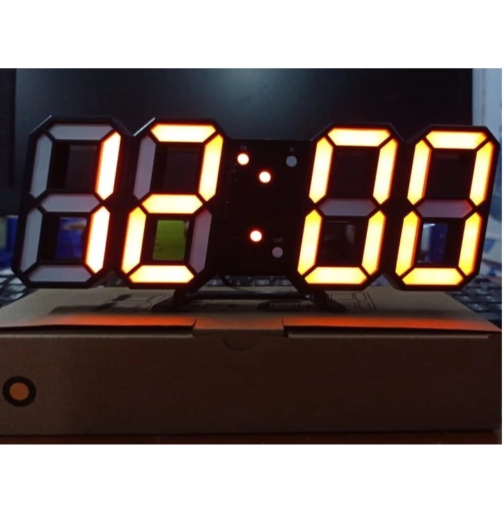 Jam Dinding Digital LED 3D Clock Aesthetic Modern Style — 8
