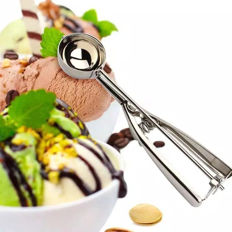 Sendok Sekop Es Krim Stainless Steel Scoop Ice Cream Adonan Kue — 6