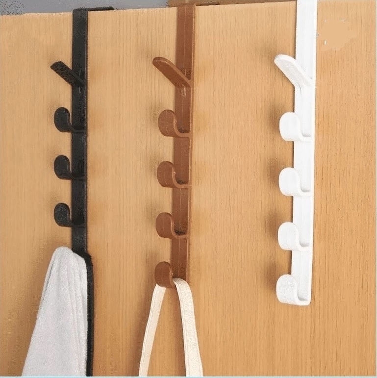Gantungan Pakain Hook Tanpa Paku Bor 5 Kait Hanger Multifungsi — 6