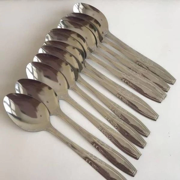 Sendok Stainless Batik 12pcs Peralatan Makan Motif Tradisional Elegan — 10