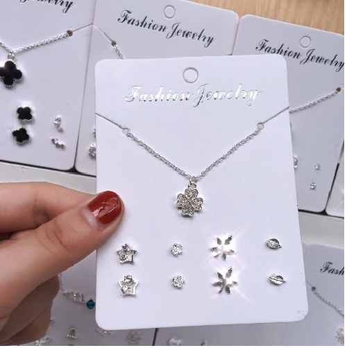 Kalung Anting Set Aksesoris Fashion Wanita Korea Cantik Kekinian — 8
