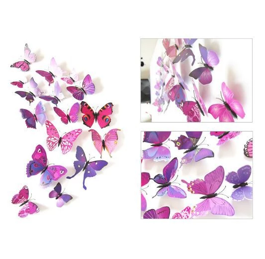 Stiker Dinding Kupu Kupu Wall Sticker Butterfly 3D Dekorasi PVC tape — 9