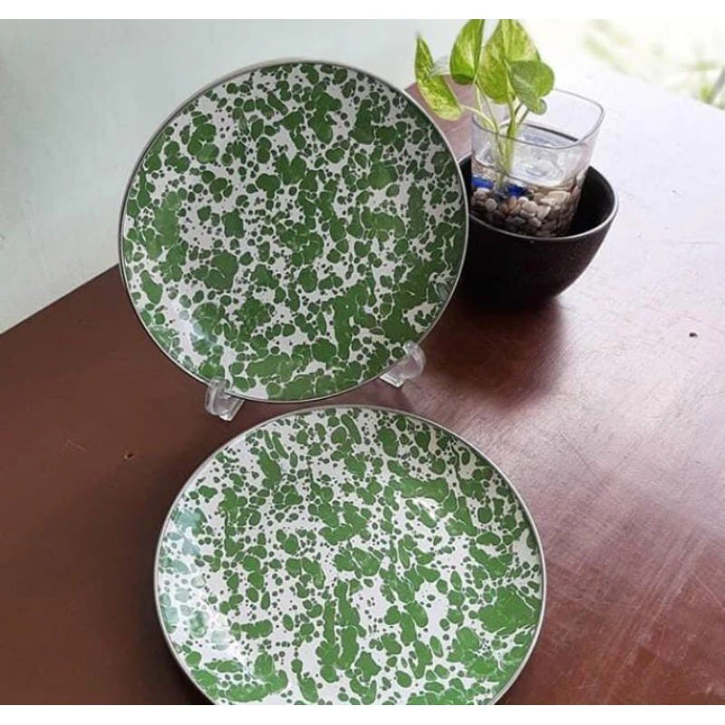 Piring Jadul Desain Motif Klasik Enamel Brilik Legend Multifungsi — 4