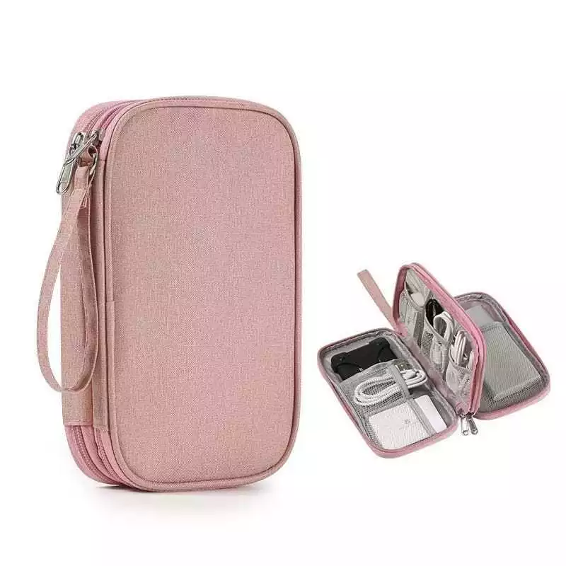 Pouch Dompet Travel Double Layers Mini Storage Organizer Cable Cord — 10
