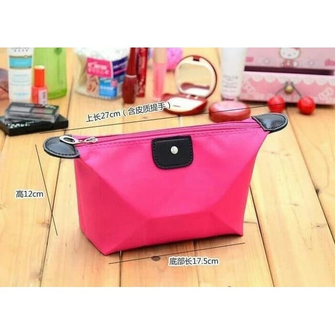 Mini Pouch Make Up Tas Kosmetik Polos Simple Wanita Travel Anti Air — 6