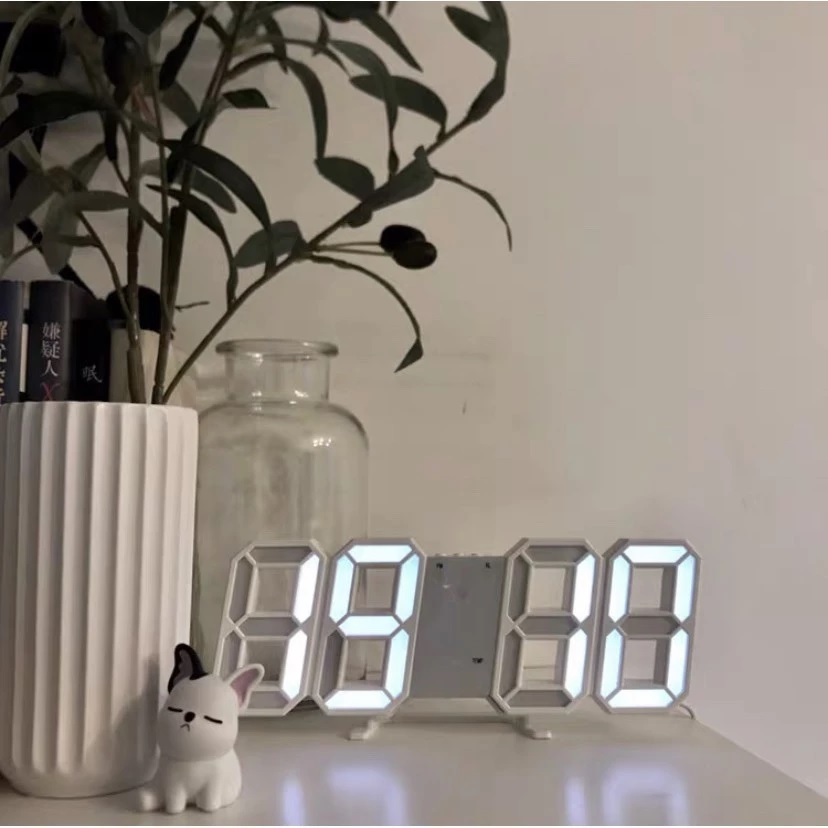 Jam Dinding Digital LED 3D Clock Aesthetic Modern Style — 3