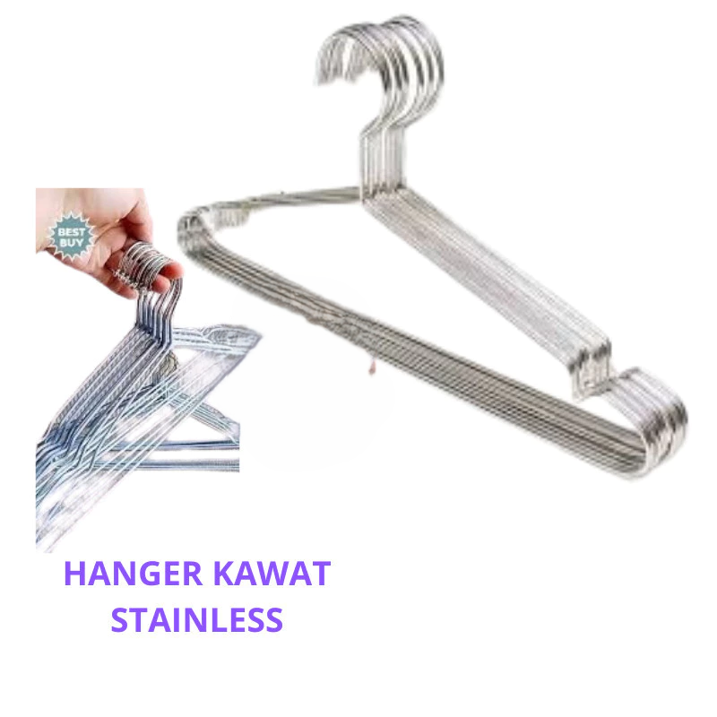 Gantungan Baju Stainless Steel Hanger Baju Multifungsi 10pcs — 6