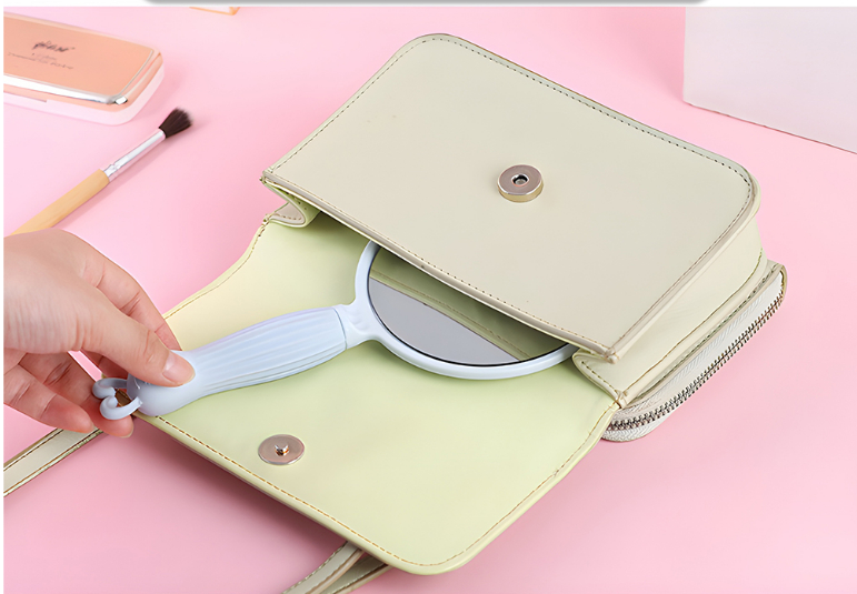 Cermin Makeup Perempuas Beauty Mirror Portbale Genggam Bulat Lucu — 5