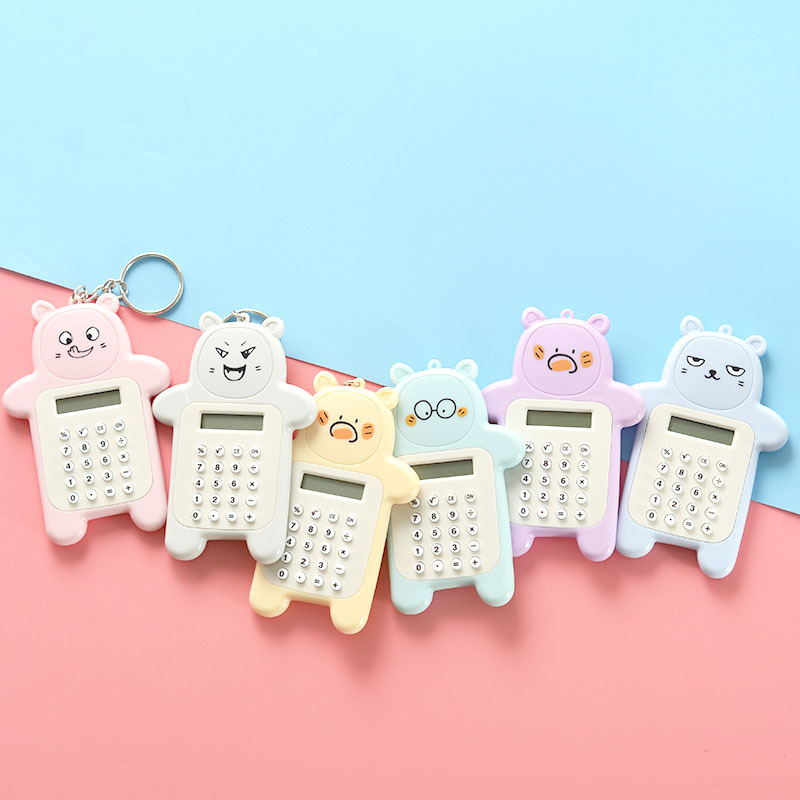 Kalkulator Mini Portable 8 Digit Dengan Motif Beruang — 5