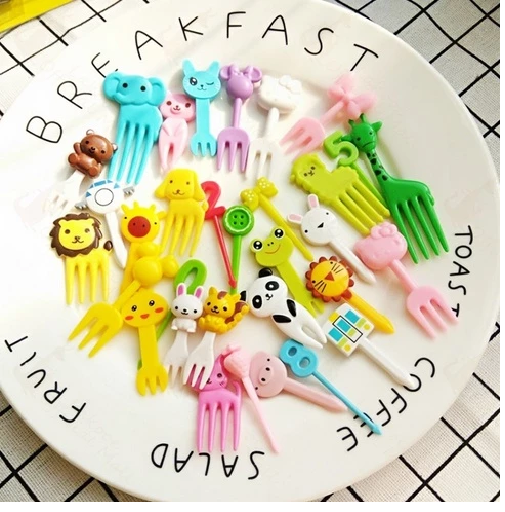 Garpu Bento Karakter Lucu Tusukan Buah Kue Hiasan Bekal Aksesoris — 2