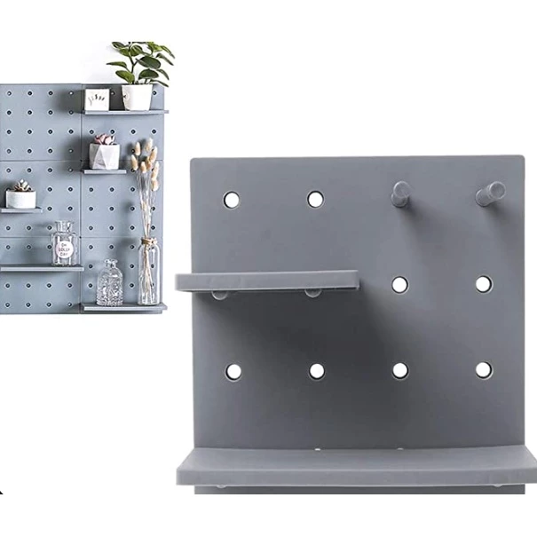 Rak Pegboard Tempel Dinding Dapur Kamar dan Mandi Multifungsi — 7