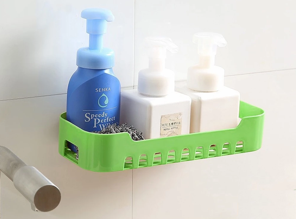 Rak Gantung Plastik Storage Box Tempel Dinding Serbaguna Soft Colors — 8