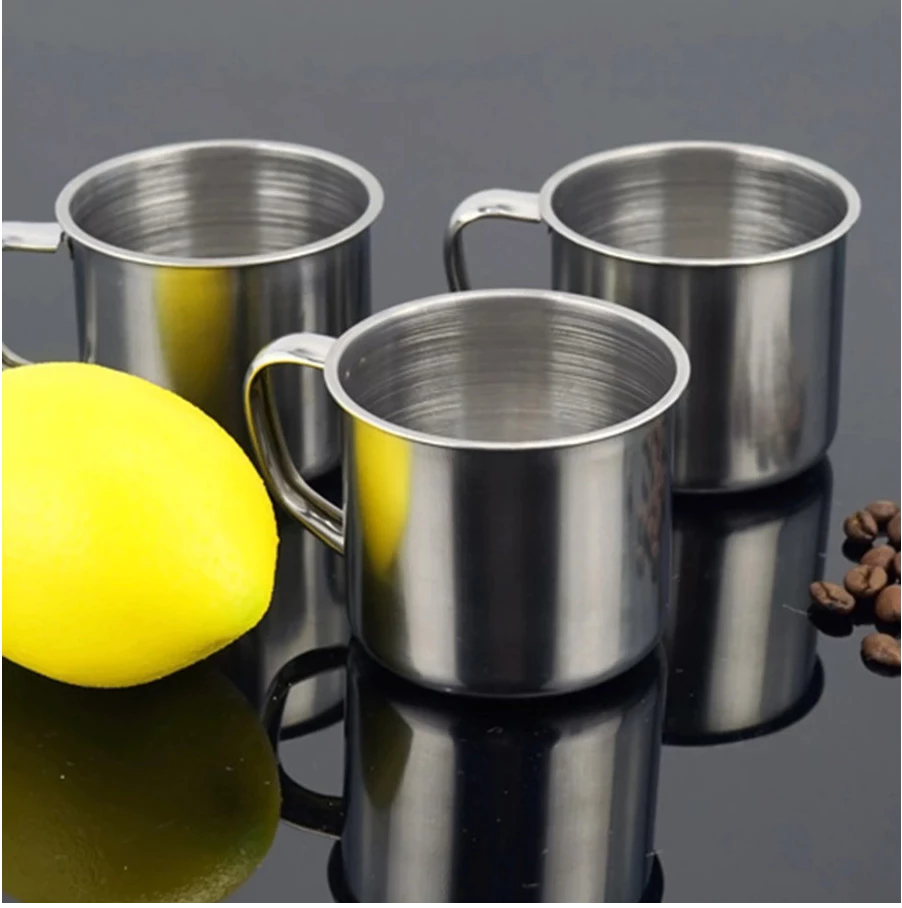 Mug Stainless Mini 7 cm Gelas Klasik Elegan Cangkir Minuman Serbaguna — 6
