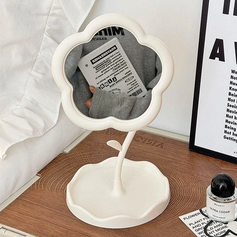 Cermin Make Up Dekorasi Kamar Aesthetic Bentuk Bunga Stand Mirror — 3
