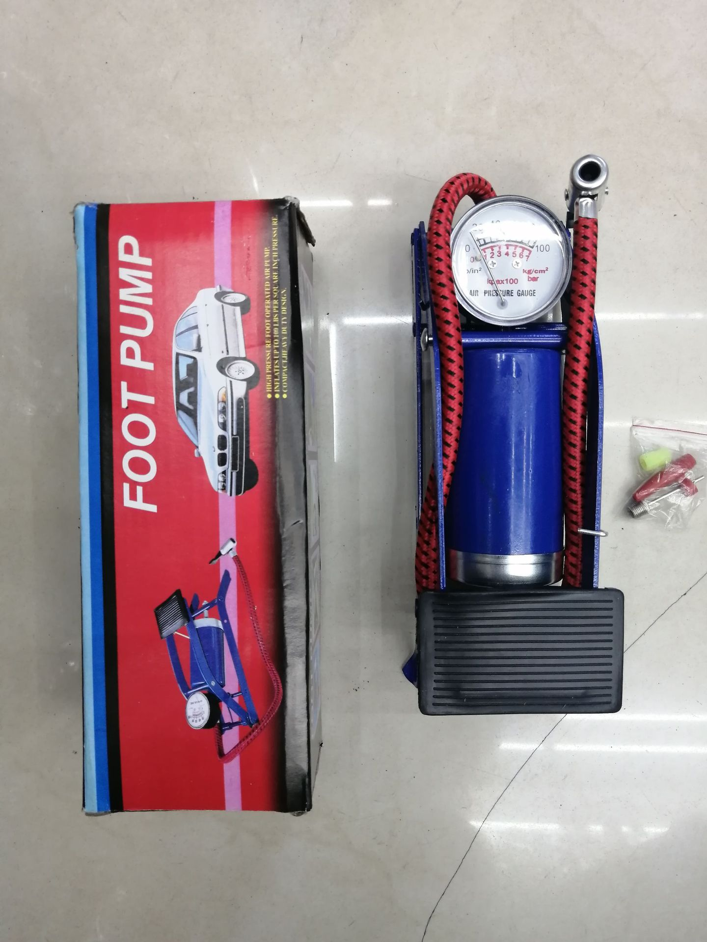 Pompa Angin Injak Portable Bola Ban Mobil Motor Sepeda Foot Pump Praktis — 7