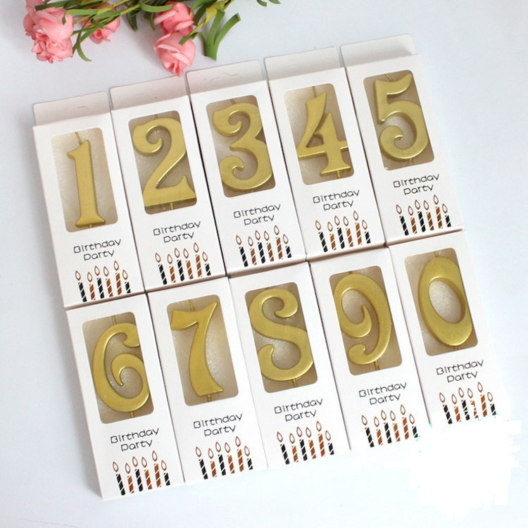 Lilin Bentuk Angka Kue Ulang Tahun Aesthetic Candle Birthday Cake Gold — 4