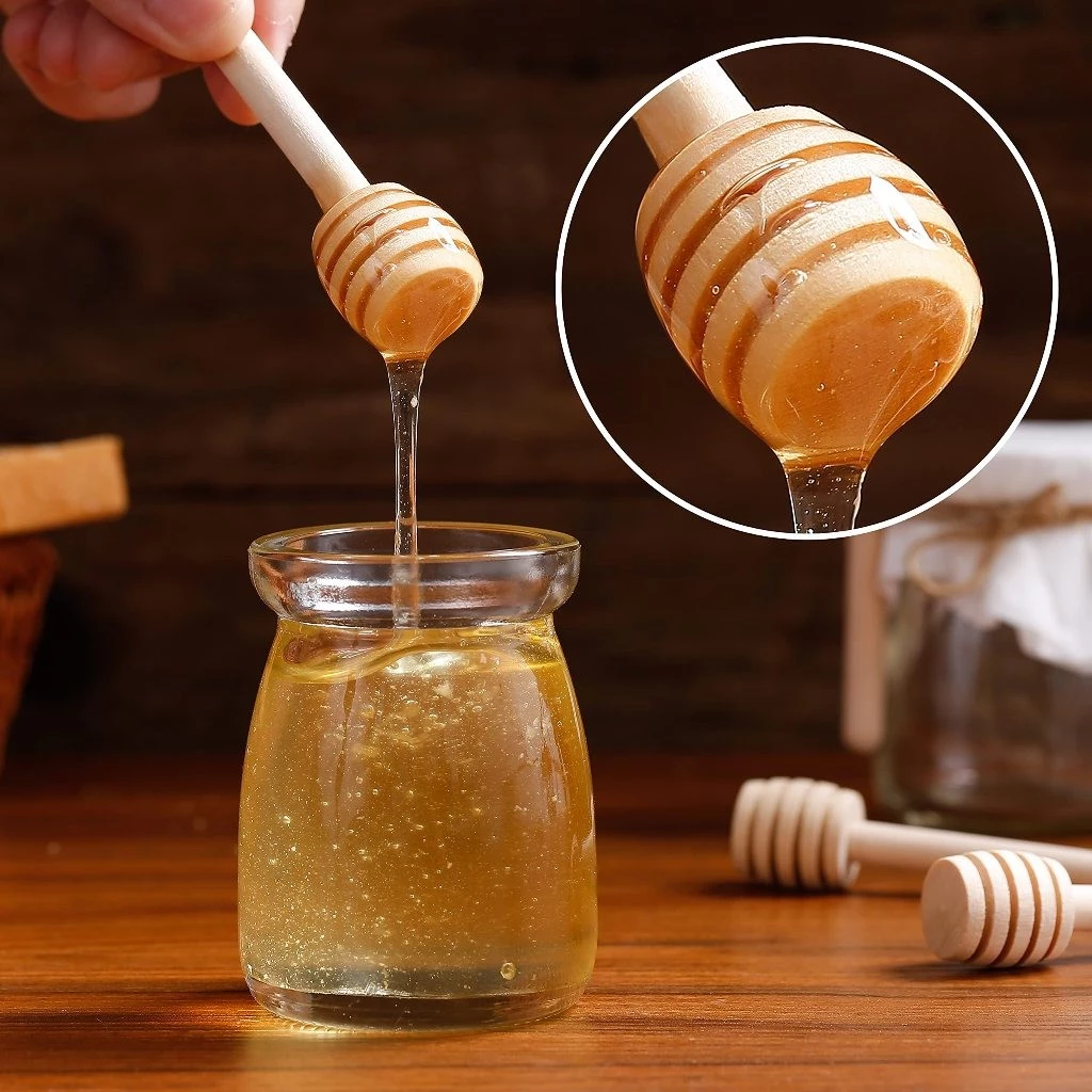 Sendok Stik Stick Kayu Adukan Madu Food Grade Honey Dipper Spoon - Kayu — 6