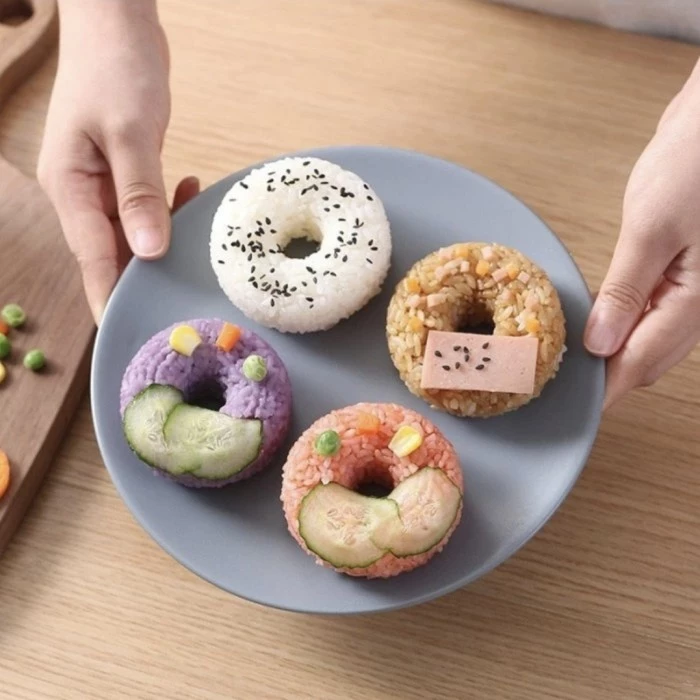 Cetakan Donat Nasi Bulat Dekor Bento Riceball Bentuk Kreatif — 6