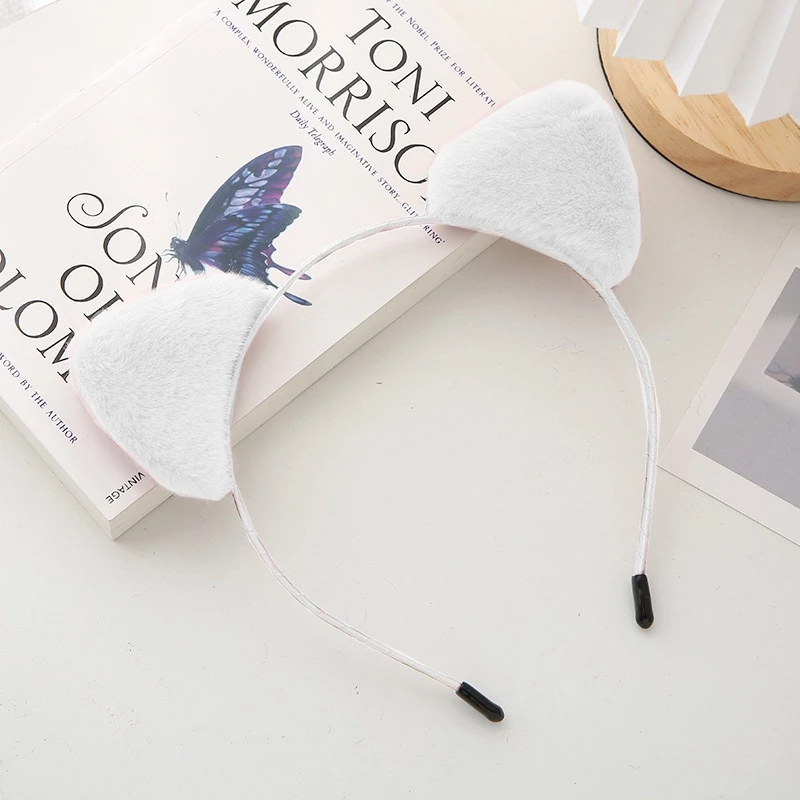 Bando Telinga Kucing Rambut Bandana Bulu Lucu Korean Style — 6