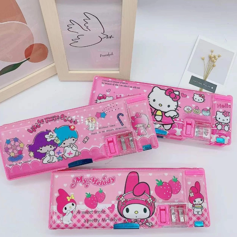 Kotak Pensil 2 Sekat Magnet Anak Sekolah TK SD Karakter Lucu Sanrio — 5