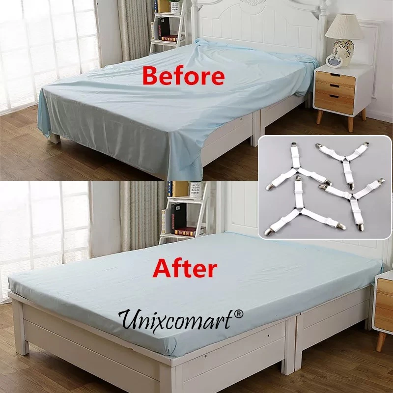 Penjepit Sprei 1 Set Isi 4 pcs Anti Geser Jepitan Pengait Adjustable — 6