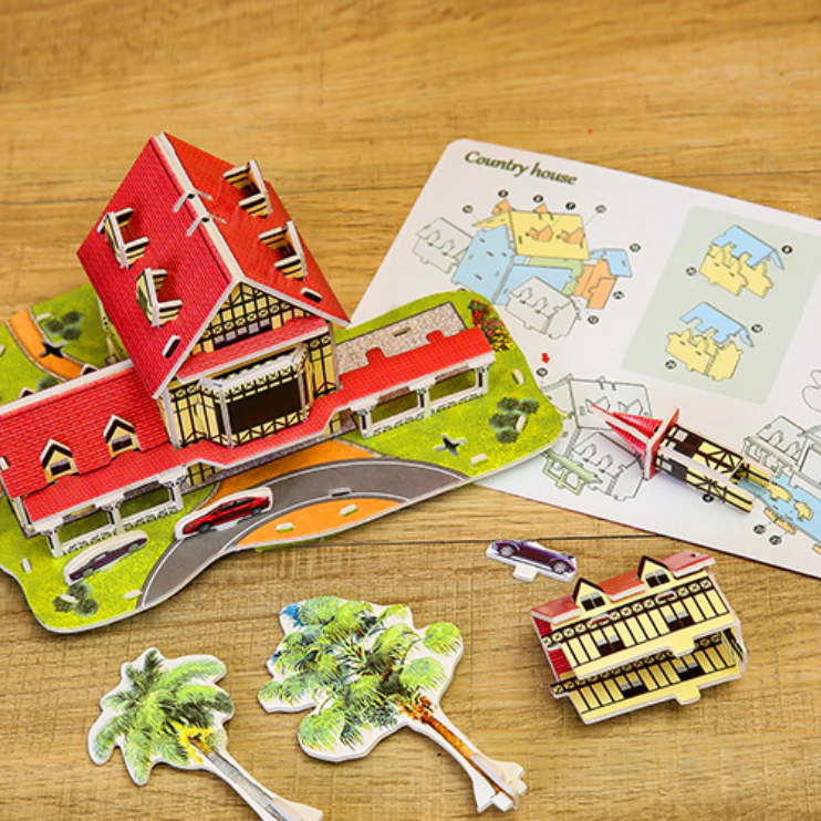 Puzzle Mainan Edukasi Anak 3D Paper House Melatih Kreativitas Anak — 4