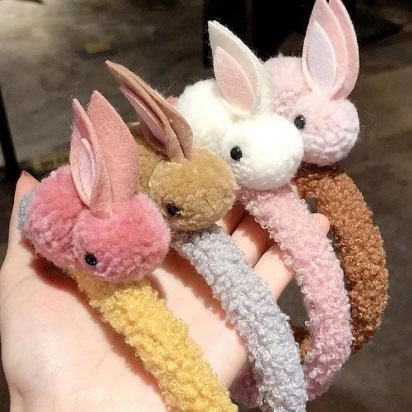 Bando Kelinci Bulu Aksesoris Lucu Cute Hiasan Rambut Fashion Korea — 7