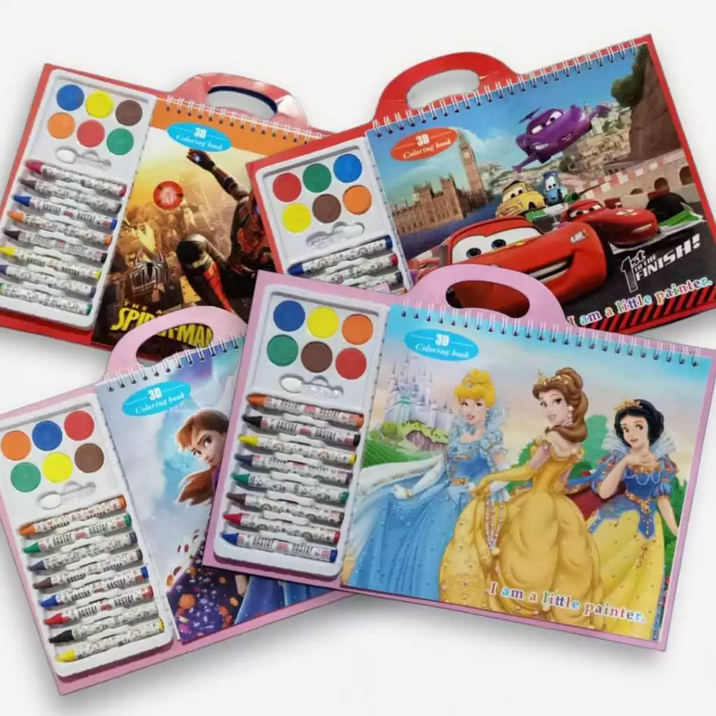 Buku Melukis Set 3D Coloring Book Melatih Kemampuan Motorik Anak — 3