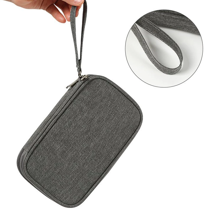 Pouch Dompet Travel Double Layers Mini Storage Organizer Cable Cord — 5