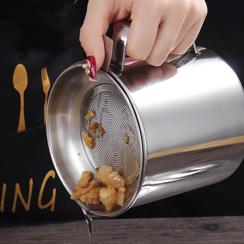 Saringan Penyaring Ampas Sisa Minyak Goreng Bekas Stainless 1.3 Liter — 7