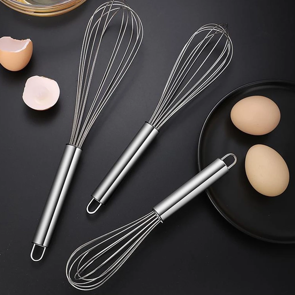 Pengocok Telur Stainless Kocok Adonan Kue Serbaguna Egg Whisk — 6