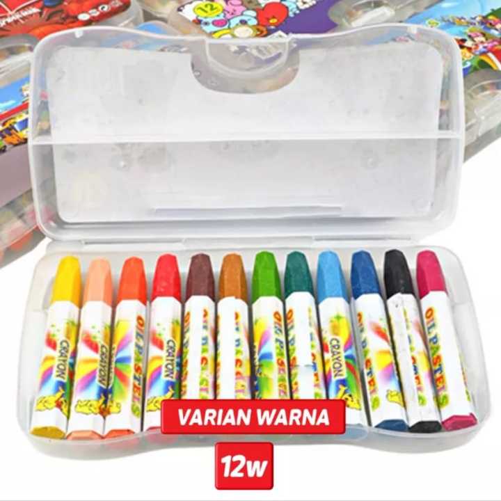 Crayon Krayon Mini Set 12 Warna Anak Anak Sekolah untuk Mewarnai — 2