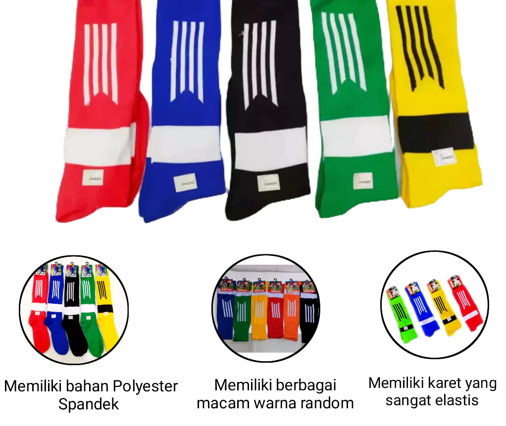 Kaos Kaki Sepak Bola Futsal Panjang Bergaris Pria Dewasa Olahraga — 10